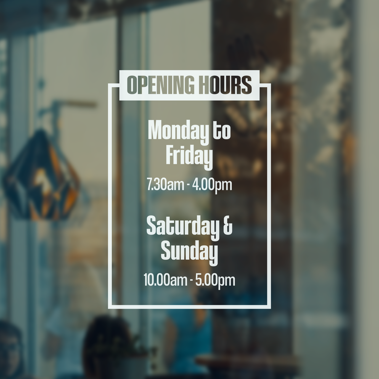 OPENING HOURS | Business Shop Decal (Type 2)