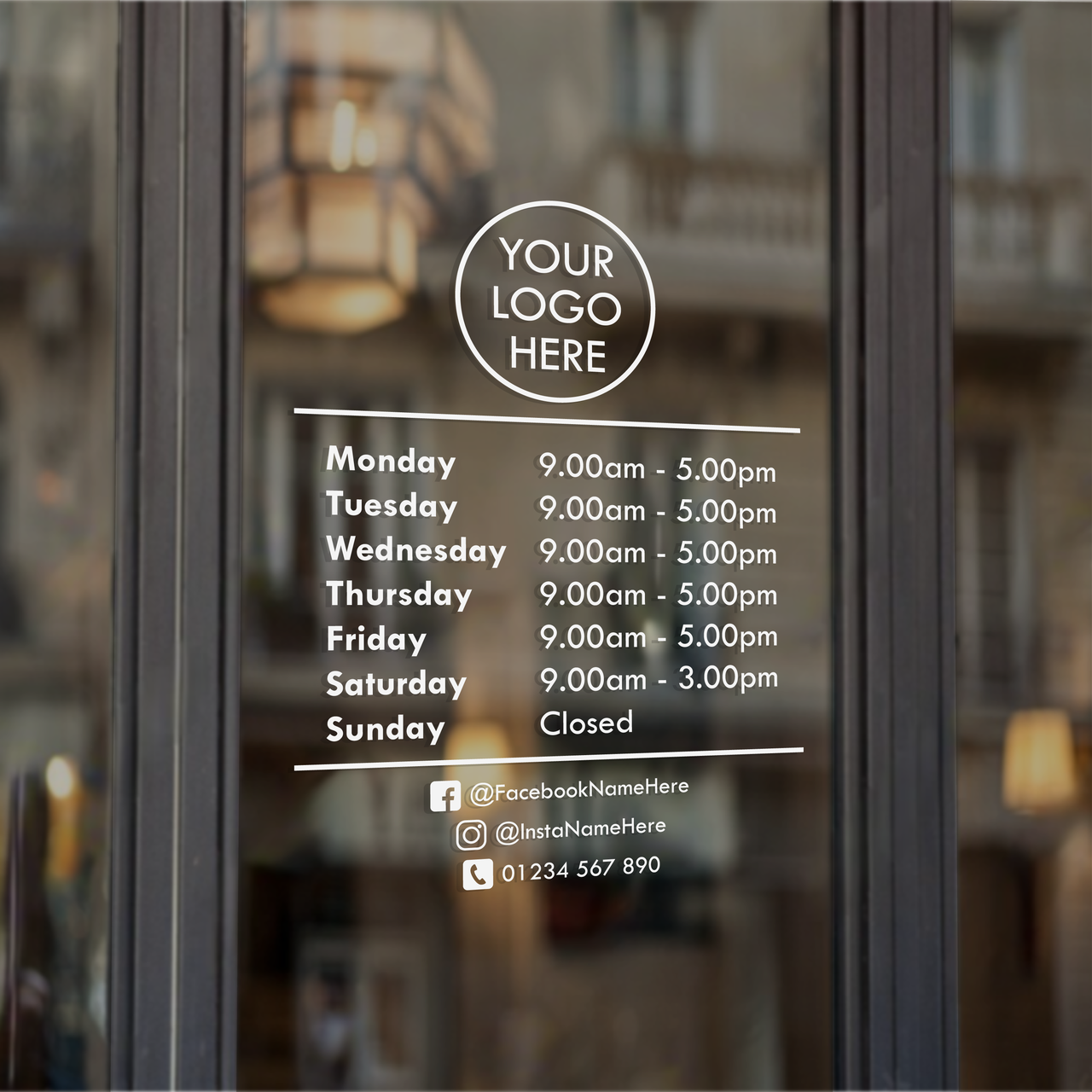 OPENING HOURS | Business Shop Decal (Type 5)