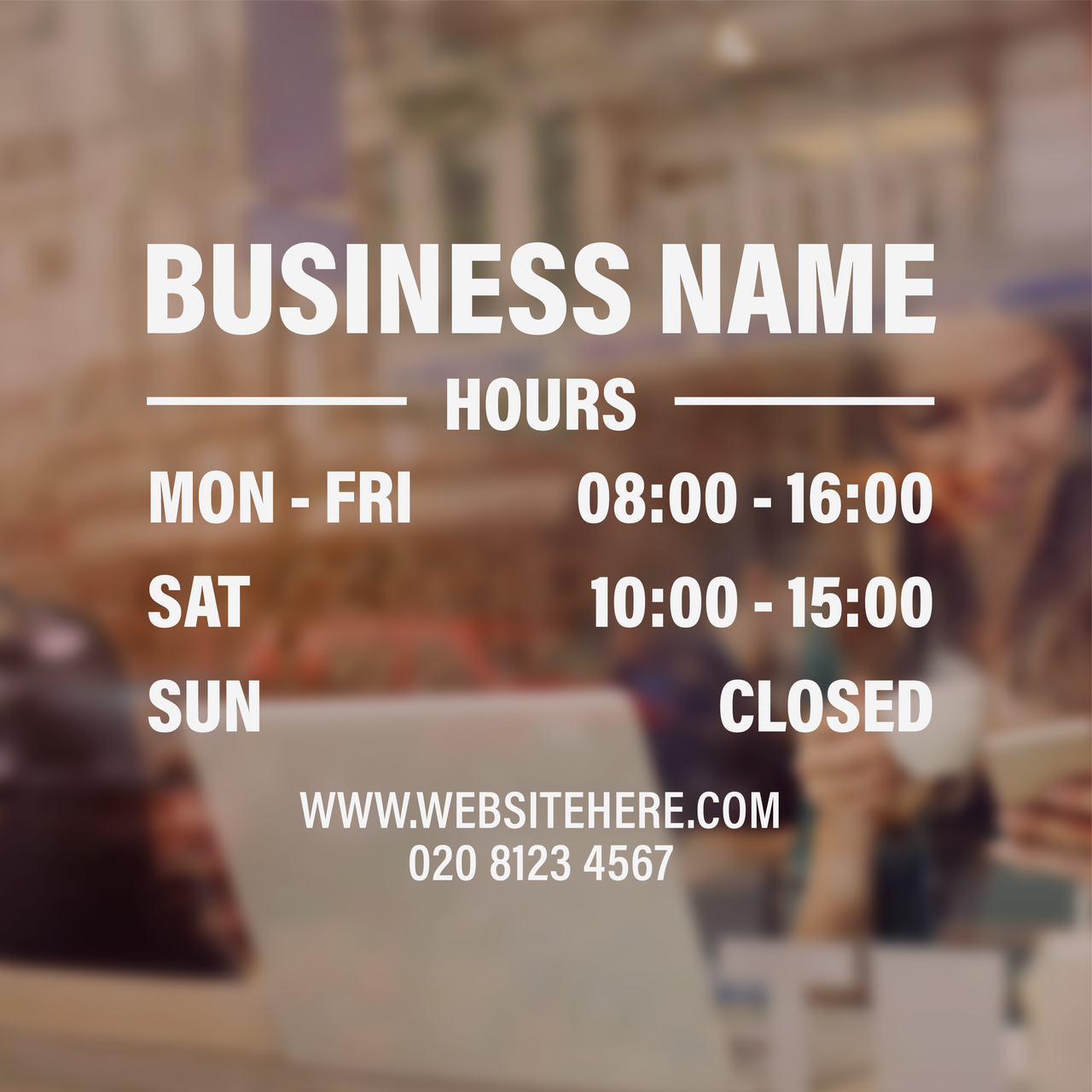 OPENING HOURS | Business Shop Decal (Type 6)