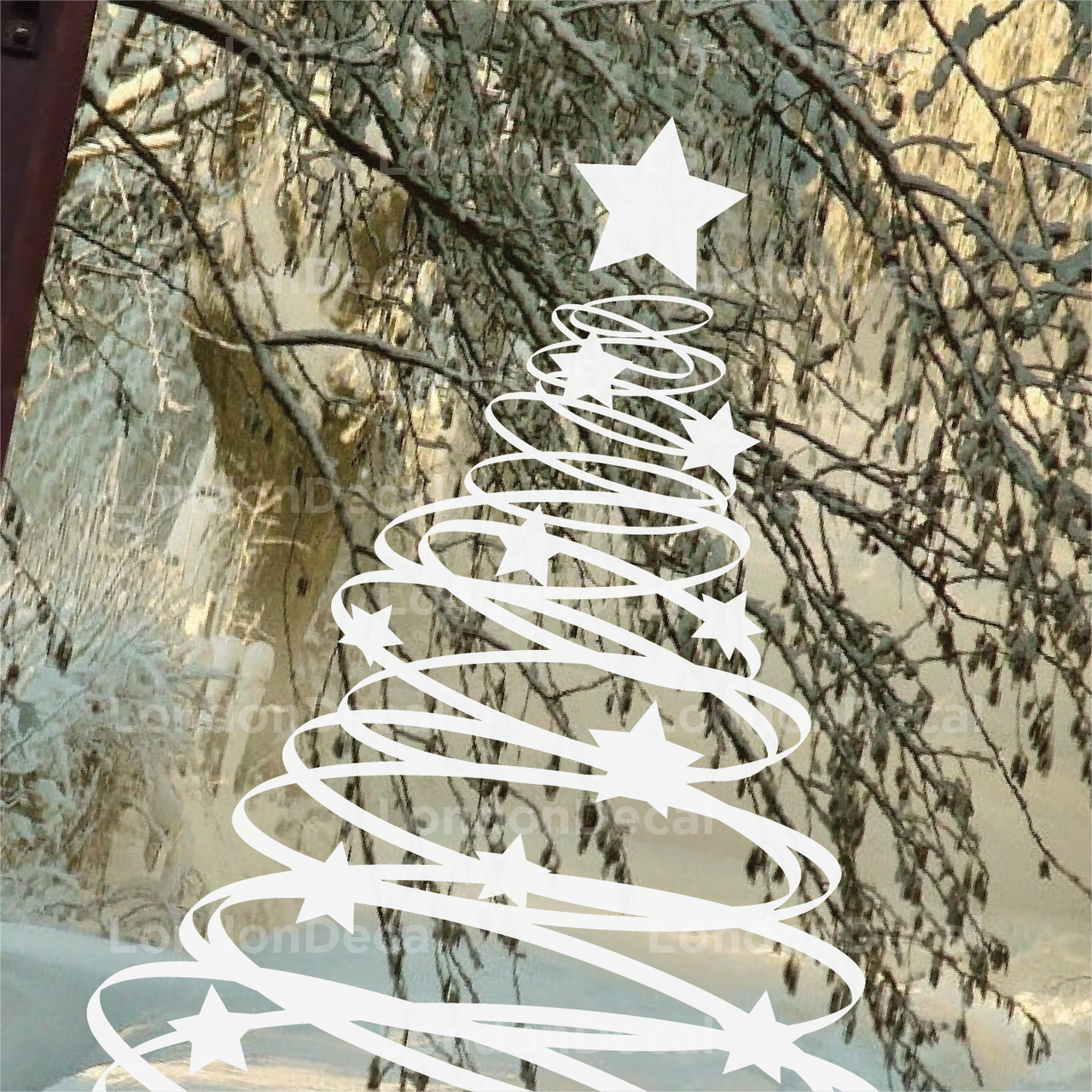 Swirly Christmas Tree Decal
