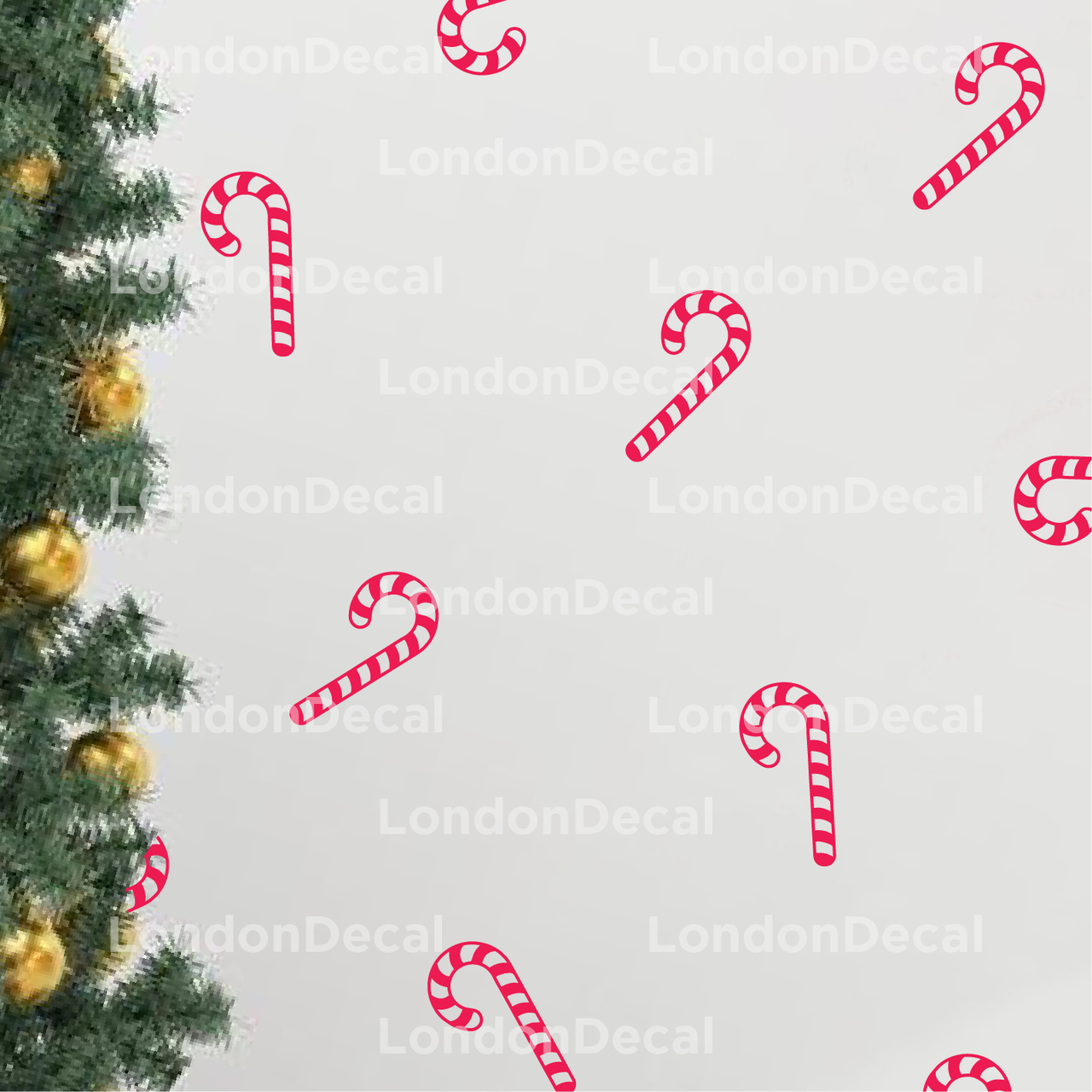 Candy Cane Christmas Decals