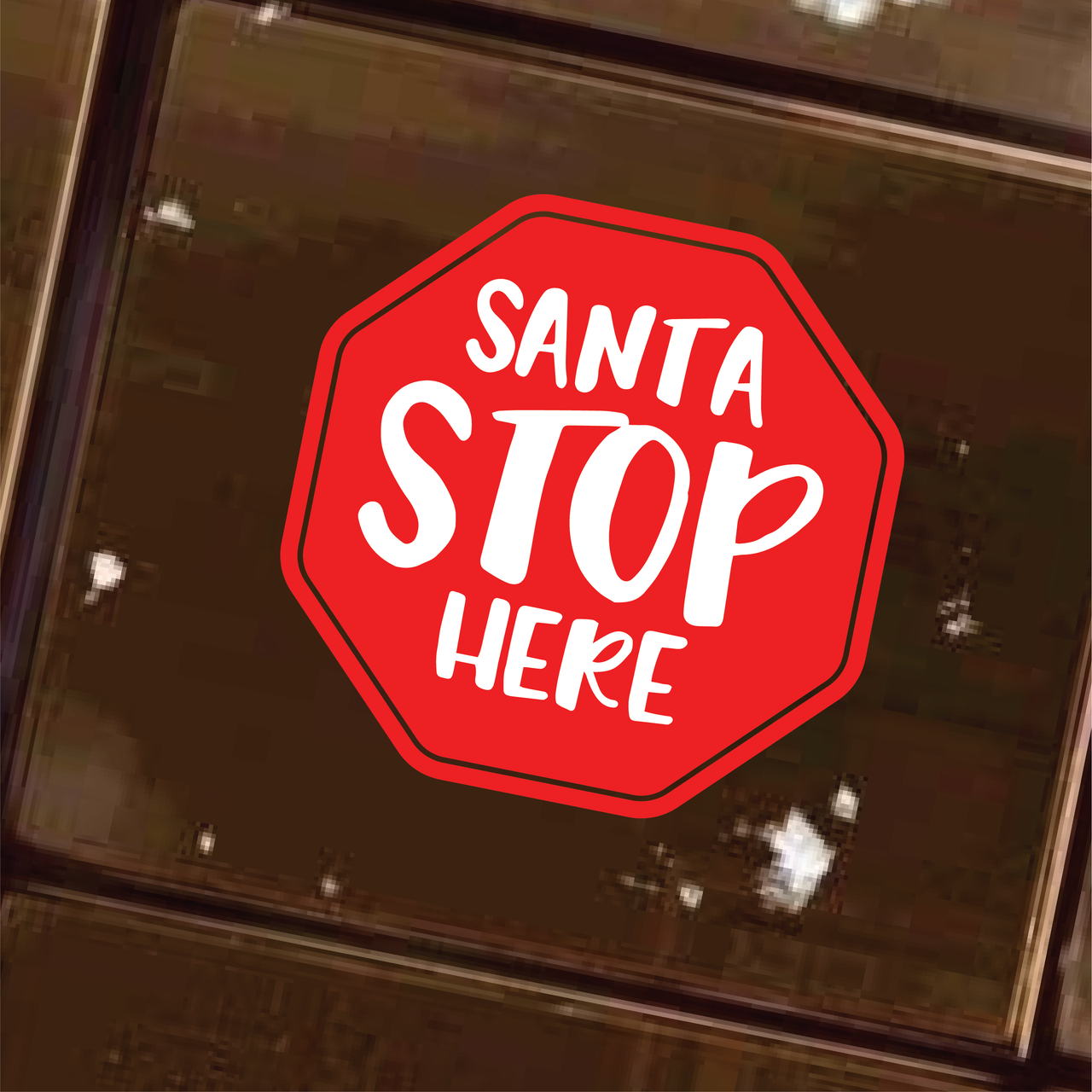 Santa Stop Here Christmas Decal (Type 1)