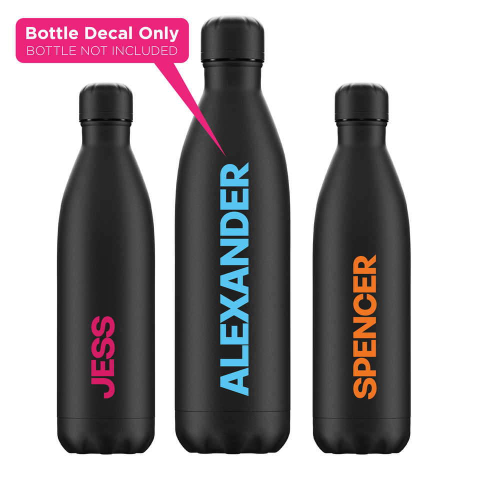 Personalised Name Water Bottle Vinyl Decal Sticker - LondonDecal