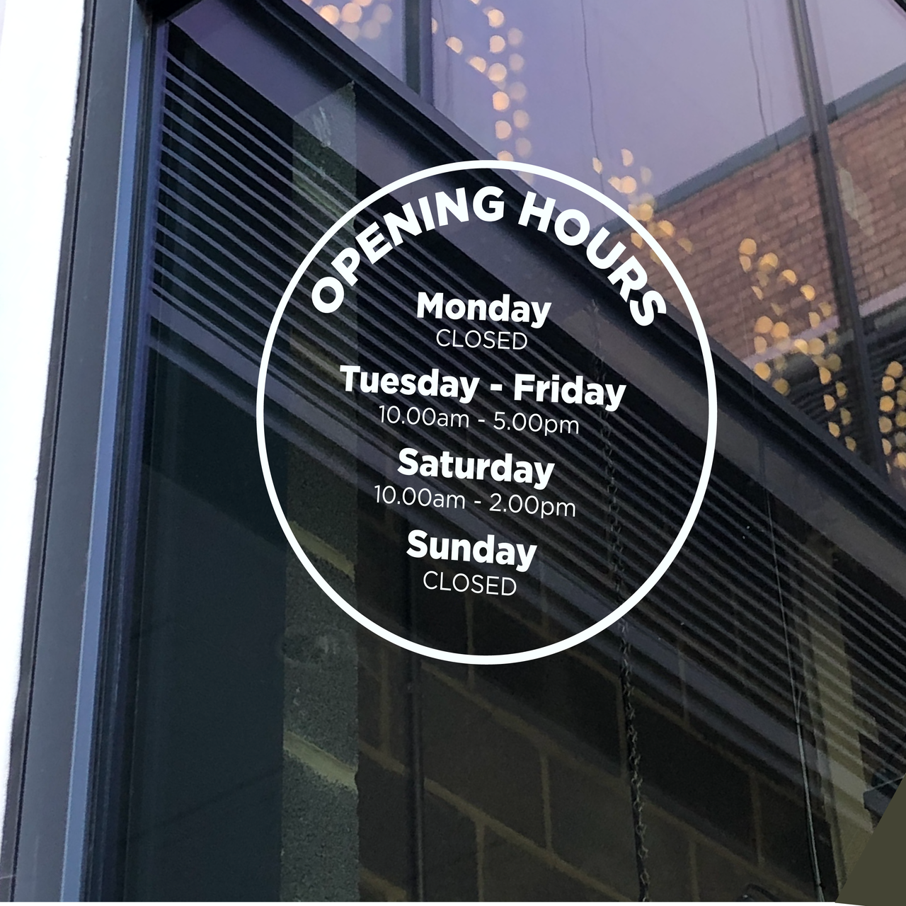 OPENING HOURS | Business Shop Decal (Type 3)