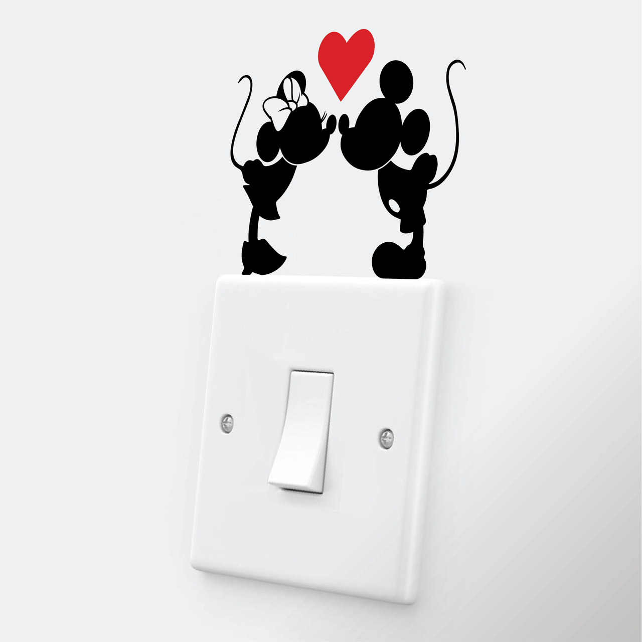 Mickey and Minnie Mouse Kiss Light Switch Decal