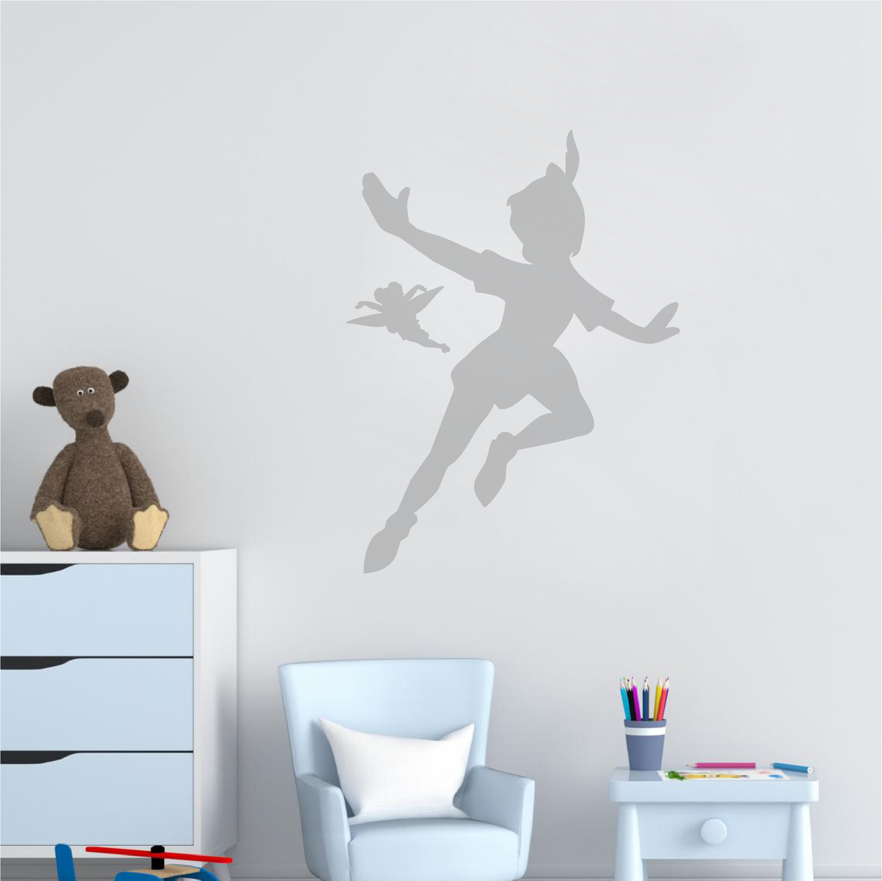 Peter Pan and Tinkerbell Flying - Wall Decal