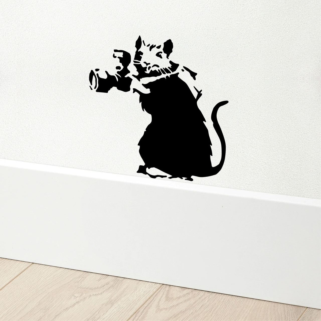 Banksy Camera Rat Skirting Board Decal