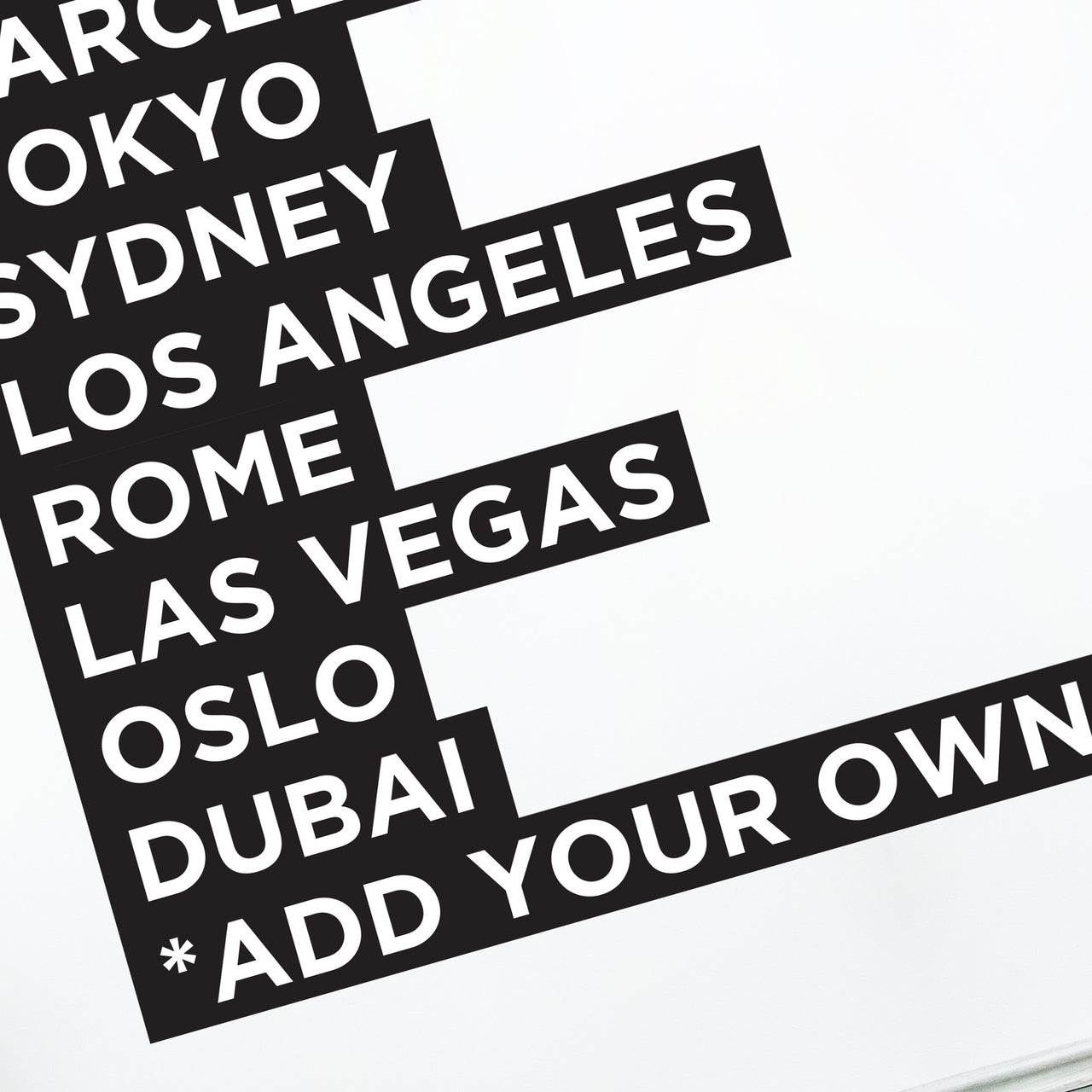 Famous Cities Wall Decal **ADD YOUR HOME TOWN**