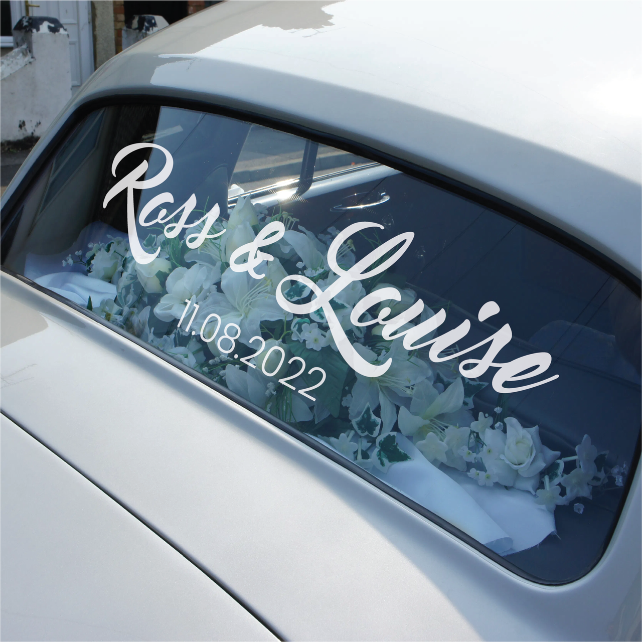 Personalised Name and Date Wedding Car Decal
