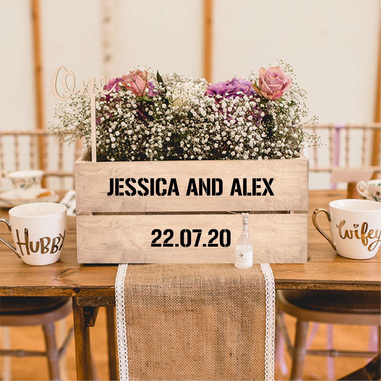 Personalised Name and Date Wedding Decal Type 1