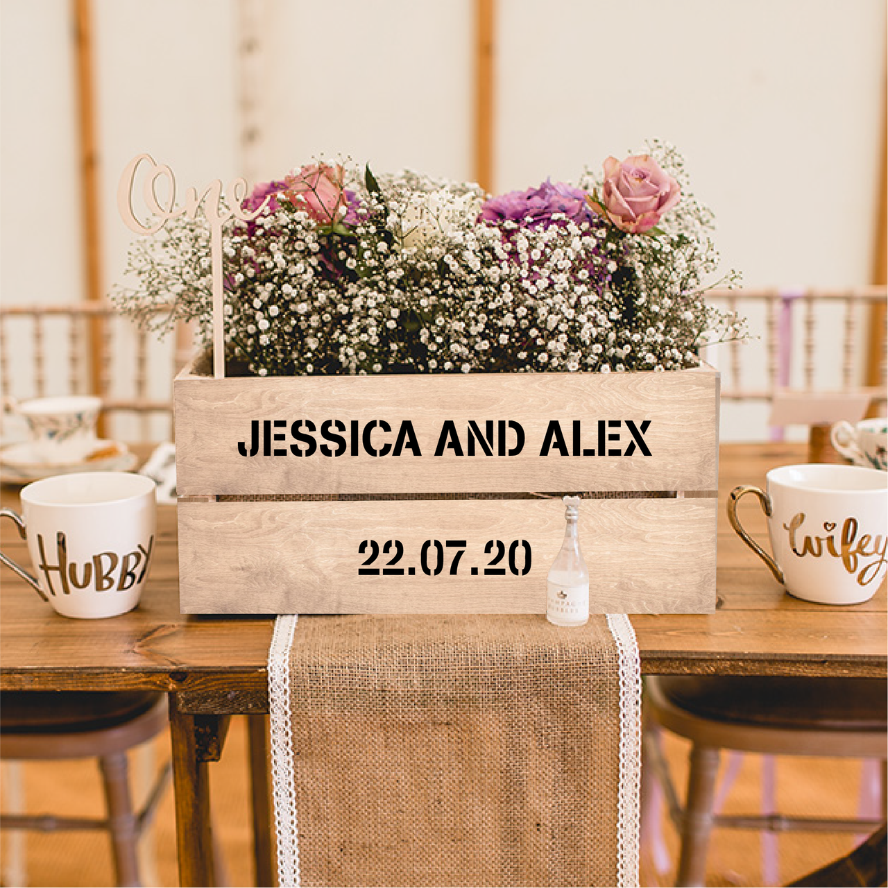Personalised Name and Date Wedding Decal Type 2
